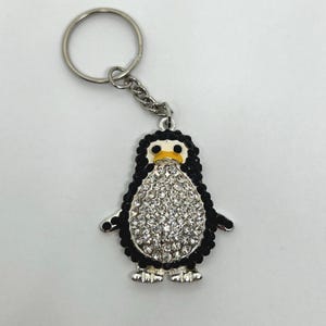 Rhinestone Penguin Keychain