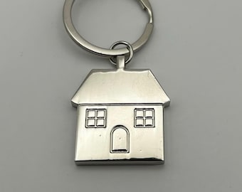 Simple Silver House Keychain, Charm