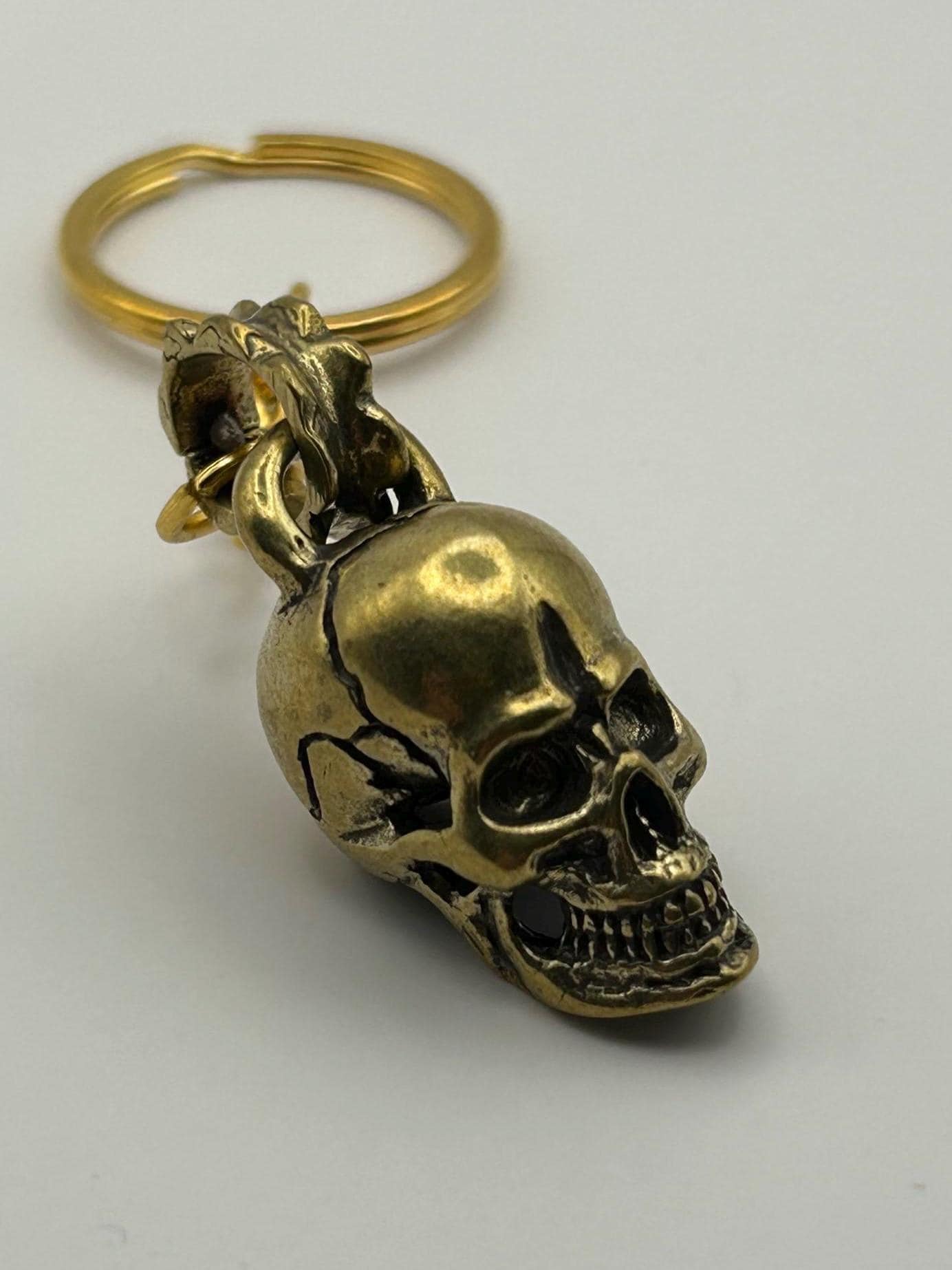 Gold Skull Keychain - Etsy