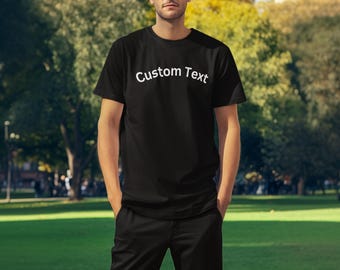 Crea e imprime tu propio texto personalizado en camisetas, mi frase en camisetas, camisetas con logotipo/diseño personalizado, camisetas divertidas de cumpleaños con nombre personalizado.