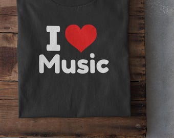 Camiseta "Me encanta la música", camiseta para amantes de la música, regalo musical, camiseta para fans de la música, camiseta de músico, regalo para amantes de la música, camiseta con cita musical, camiseta "Vida musical"