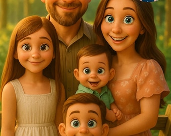 Retrato fotográfico personalizado • Ilustración digital personalizada • Dibujo fotográfico personalizado • Regalo único para parejas, familiares y amigos • Imprimible