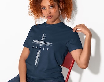 Camiseta de fe, camiseta cristiana con versículo bíblico, regalo religioso unisex, camiseta de fe en Dios, ropa cristiana, camiseta religiosa para el día a día.