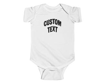 Traje de bebé con texto personalizado, traje de bebé talla única personalizado, regalos para baby shower, ropa de bebé, conjunto para la salida del hospital, conjunto para los hitos del bebé