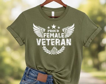 Camiseta de veterana orgullosa, sudadera con capucha militar para mujer, regalo para veterana del ejército, camiseta patriótica de EE. UU.
