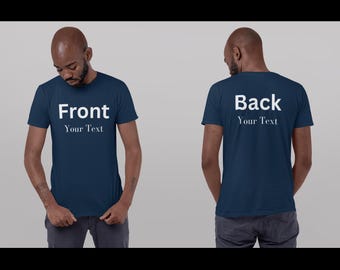 Camiseta personalizada con texto en la parte delantera y trasera para papá o hijo, camiseta con texto o diseño personalizado, mi texto en camisetas, regalos especiales de cumpleaños, es mi cumpleaños