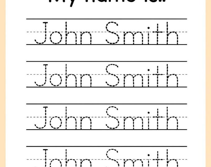 Custom Name Tracing Worksheet for Kids – Personalized Writing Practice ...