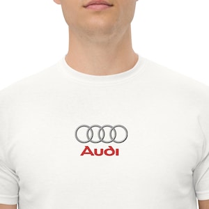 Audi lover logo t-shirts, gift for him/her, Audi accessories car 100%Cotton Unisex. Audi A3 Car Emblem Logo T-Shirt. Gift for car lover gift