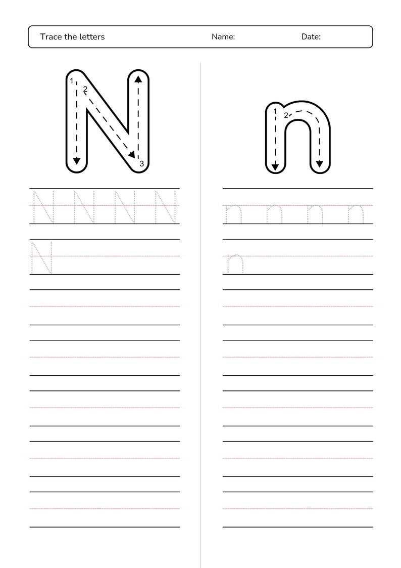 Alphabet Tracing & Practice PDF | Printable Kids Handwriting Worksheet ...