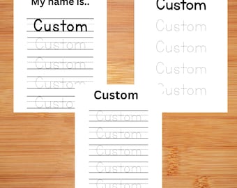 Hoja de trabajo personalizada para trazar nombres, práctica de escritura personalizada para niños, trazado de nombres editable, hoja de trabajo editable para trazar el alfabeto