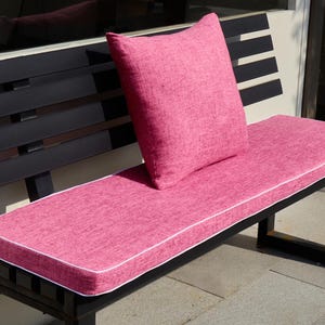 Custom Cushions Durable Linen Seat Cushion for Indoor Bench Cushion Window Seat Cushion Chair Pad Washable Cushion Zippered for Home Decor