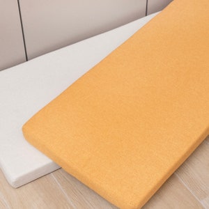 Custom Indoor Bench Cushion Linen Cushion for Bench Custom Velvet Cushion Window Seat Cushion with Zippered Washable Pad for Home Decoration