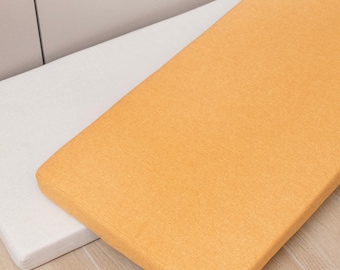 Custom Indoor Bench Cushion Linen Cushion for Bench Custom Velvet Cushion Window Seat Cushion with Zippered Washable Pad for Home Decoration