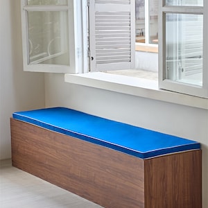 Custom Bench Cushion with Piping Window Seat Cushion for Indoor Bench Cushion with Zippered Cover Entry Cushion Custom Size Cushion for Home