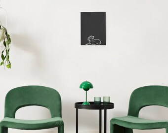 Frenchie negro minimalista