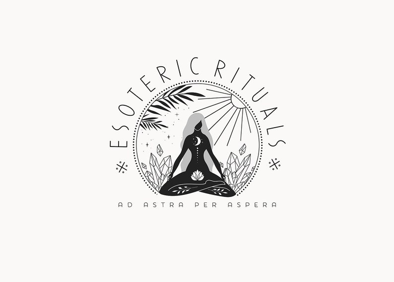 ESOTERIC RITUALS 21 Modern Minimal Logo Design eclectic, mystic, sacred, yoga, esoteric, lotus, reiki, healing, crystals, asana logo image 2