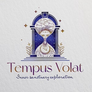 TEMPUS VOLAT 45 Eclectic Logo Design sacred, magical, coaching, spiritual, hourglass, celestial, boutique, hypnotherapy, time logo image 5