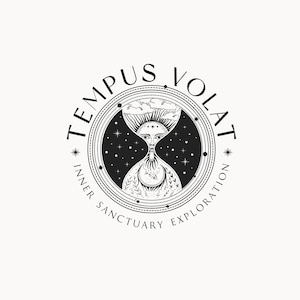 TEMPUS VOLAT 45 Eclectic Logo Design sacred, magical, coaching, spiritual, hourglass, celestial, boutique, hypnotherapy, time logo image 2