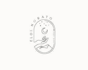 Diseño de logotipo místico y espiritual de la luna y las estrellas / 1 /