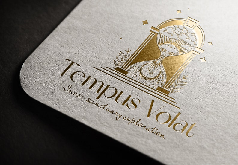 TEMPUS VOLAT 45 Eclectic Logo Design sacred, magical, coaching, spiritual, hourglass, celestial, boutique, hypnotherapy, time logo image 6