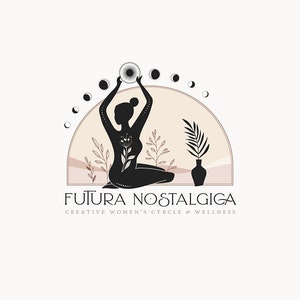FUTURA NOSTALGICA 19 Modern Minimal Logo Design stylish, eclectic, mystic, sacred, yoga, crescent, wellness, maternity, modern logo image 4