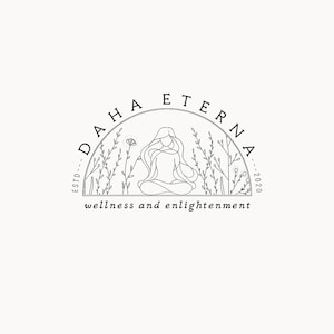 DAHA ETERNAL / 7 / Design del logo eclettico e minimalista (yoga, reiki, pilates, benessere, illuminazione, guarigione, logo olistico, asana, loto)