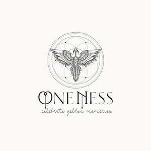UNITÀ / 40 / Design del logo eclettico (spirituale, uccello, fiore della vita, oro, geometria sacra, mistico, aquila, fenice, divinazione, sensitivo)