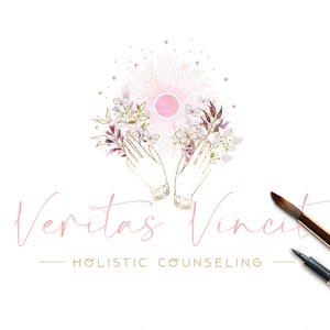 Veritas Vincit - Logo prediseñado y marca de agua (holístico, asesoramiento, felicidad, curación, pilates, logotipo) tonos de color de piel afroamericanos