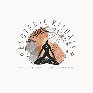 ESOTERIC RITUALS 21 Modern Minimal Logo Design eclectic, mystic, sacred, yoga, esoteric, lotus, reiki, healing, crystals, asana logo image 3