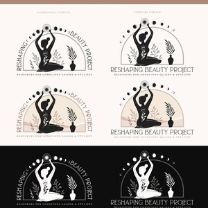 FUTURA NOSTALGICA 19 Modern Minimal Logo Design stylish, eclectic, mystic, sacred, yoga, crescent, wellness, maternity, modern logo image 5