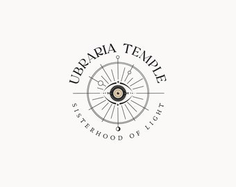 UBRARIA TEMPLE  | 53 |  Eclectic Logo Design (Mystic, spiritual, third eye, evil eye, geometric, arch, sunrays, sacred, cosmetics logo)