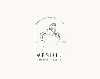 MESIRLU  | 51 |  Eclectic Minimal Logo Design (birth, baby, midwife, maternity care, prenatal, new parents coaching, doula, lactation logo)