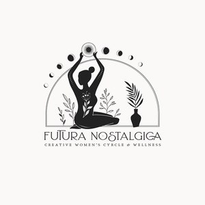 FUTURA NOSTALGICA 19 Modern Minimal Logo Design stylish, eclectic, mystic, sacred, yoga, crescent, wellness, maternity, modern logo image 3