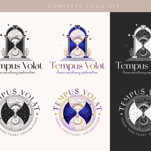 TEMPUS VOLAT 45 Eclectic Logo Design sacred, magical, coaching, spiritual, hourglass, celestial, boutique, hypnotherapy, time logo image 3