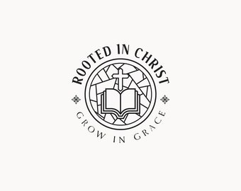 ROOTED IN CHRIST | 39 |  Church Logo Design (Jesus, Christ, Church, Christianity, cross, bible, gospel, savior, messiah, testament logo)