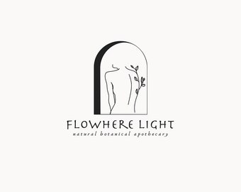 FLOWHERE LIGHT  | 8 |  Modern Minimal Logo Design (yoga, pilates, wellness, apothecary, healing, holistic, apothecary, feminine logo)