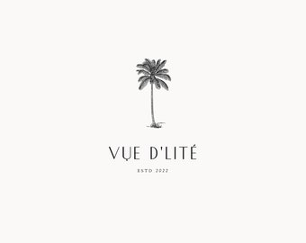VUE d'LITÉ | 49 |  Eclectic Logo Design (minimal, luxury, boutique, beauty, cosmetics, coaching, palm tree, easthetic, blog, vintage logo)