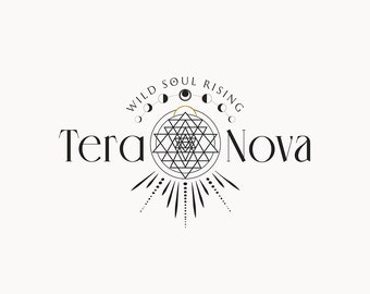 TERA NOVA | 22 |  Eclectic Logo Design (sacred, magical, coaching, spiritual, minimal, celestial, triple moon, hypnotherapy logo)