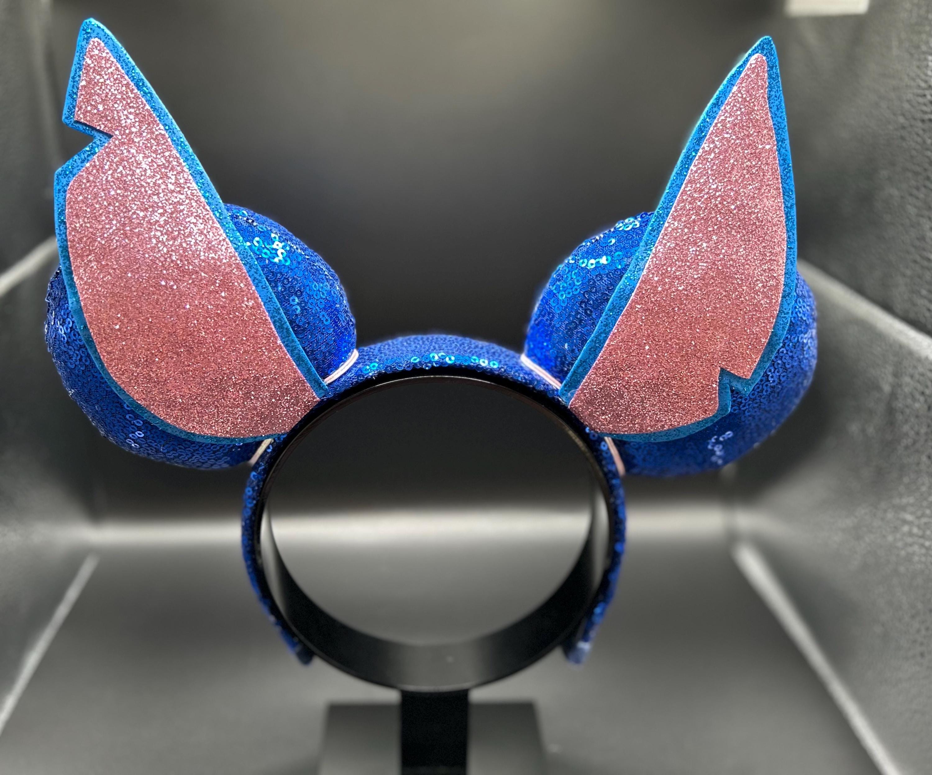 Stitch inspired mouse ears. NO BOW. Experiment 626 ear headband. Big blue ears