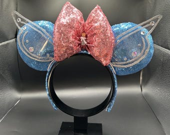Orecchie da Topolino Fatate Illuminate: Cerchietto ispirato alla Fata Turchina, Ali di Polvere di Fata