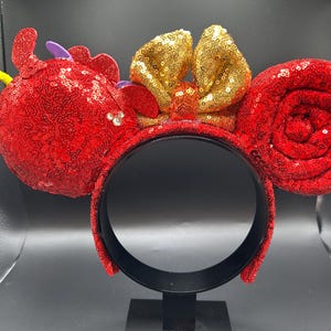 Mushu Inspired Mickey Ears Headband: Mulan's Dragon Pal Sequin Ears image 8
