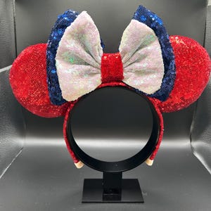 Americana Rot Weiß und Blau Maus Ohren. 4th of Jul amerikanisches Ohr Haarband