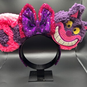 Cheshire Cat inspired mouse ears. Grinning cat from Alice in Wonderland ear headband image 4