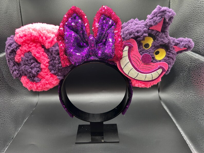 Cheshire Cat inspired mouse ears. Grinning cat from Alice in Wonderland ear headband image 4