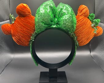 Pumpkin Patch Minnie Mouse Ears: Thanksgiving Holiday Headband