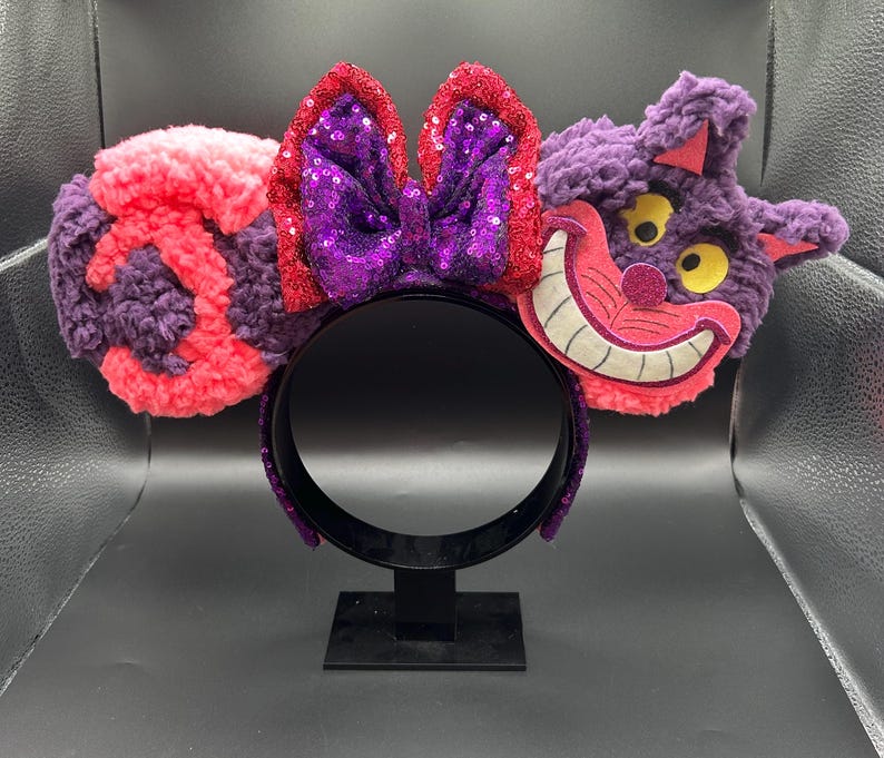 Cheshire Cat inspired mouse ears. Grinning cat from Alice in Wonderland ear headband image 1