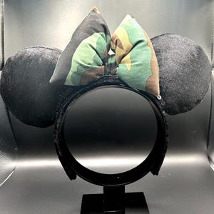 Army Minnie Mouse ears. Camo ear headband