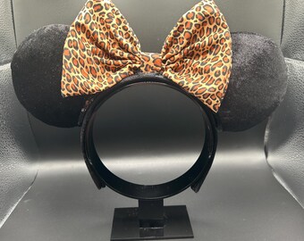 Cheetah Print Mouse Ears: Animal Kingdom Crushed Velvet Mickey Ears