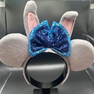 Judy Hopps-inspirerat pannband med kaninöron, Zootropolis-musöron bild 2