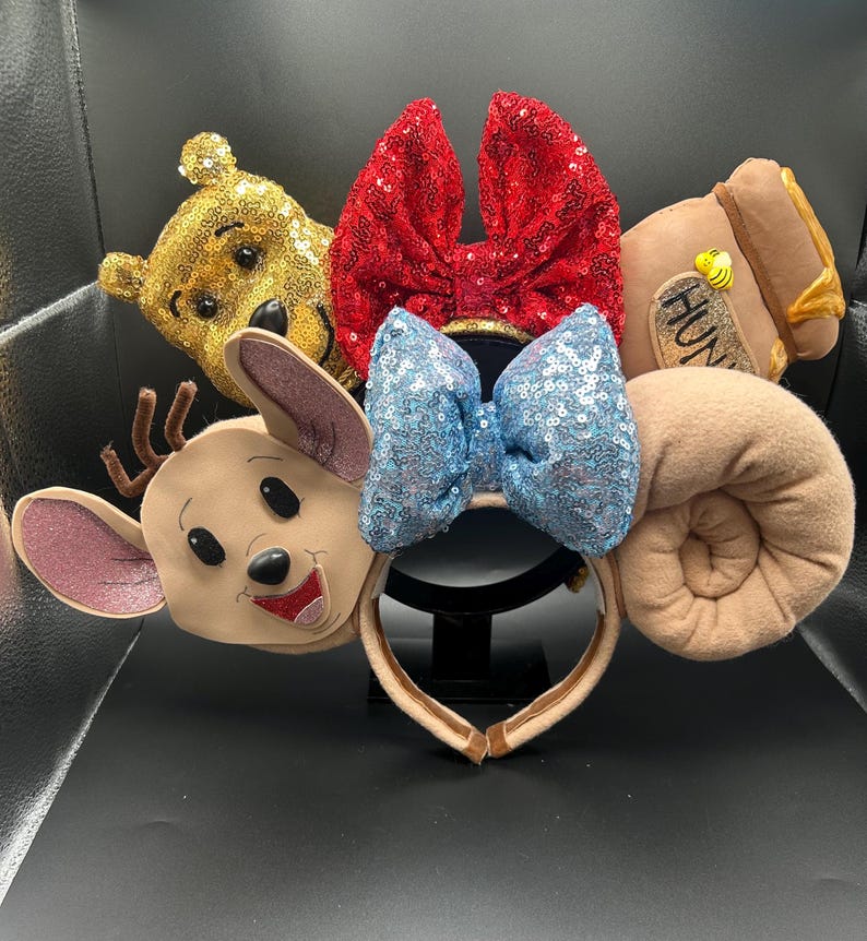 Winnie the Pooh inspired mouse ears. Pooh Bear and hunny pot ear headband. image 9